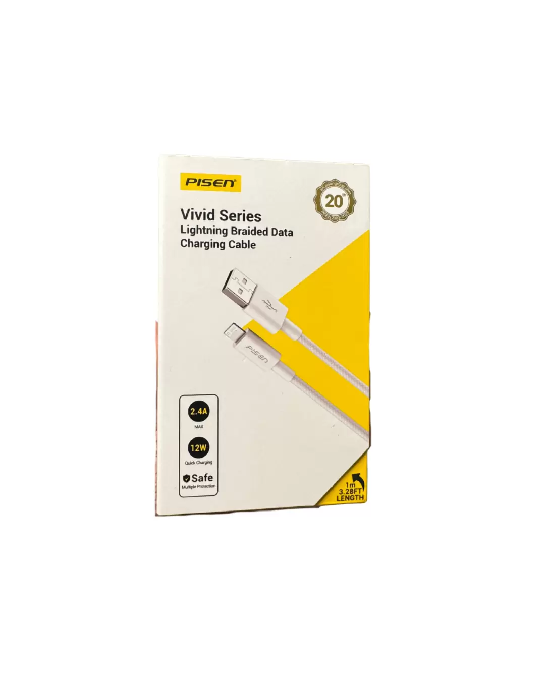 Cable Pisen Vivid Series USB a Lightning Mallado 12W 1m Original