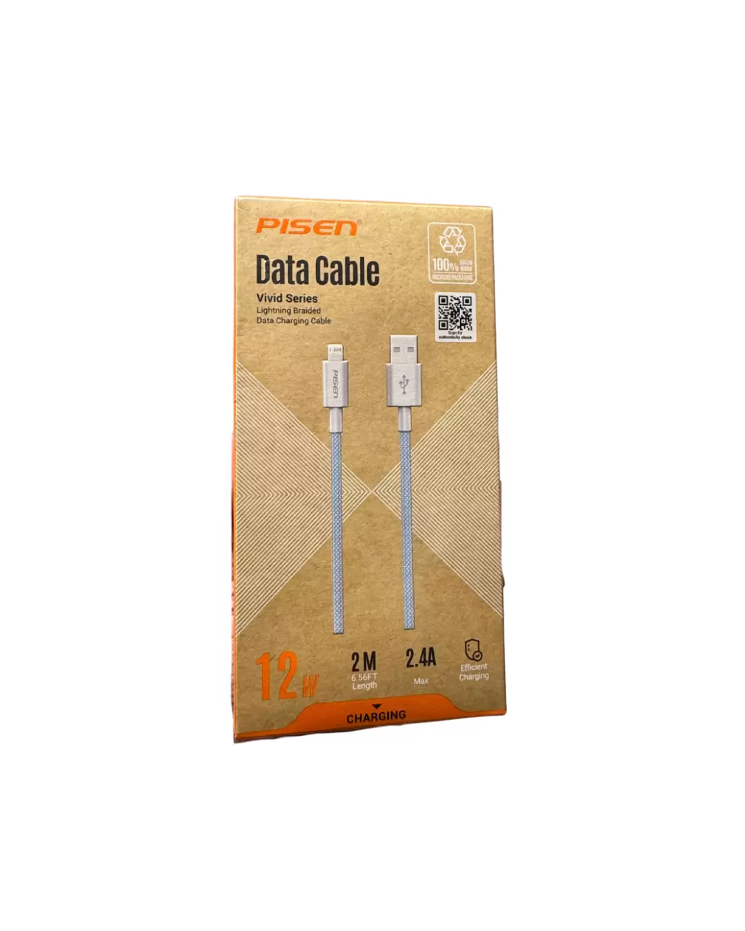 Cable Pisen Vivid Series USB a Lightning Mallado 12W 2m Original