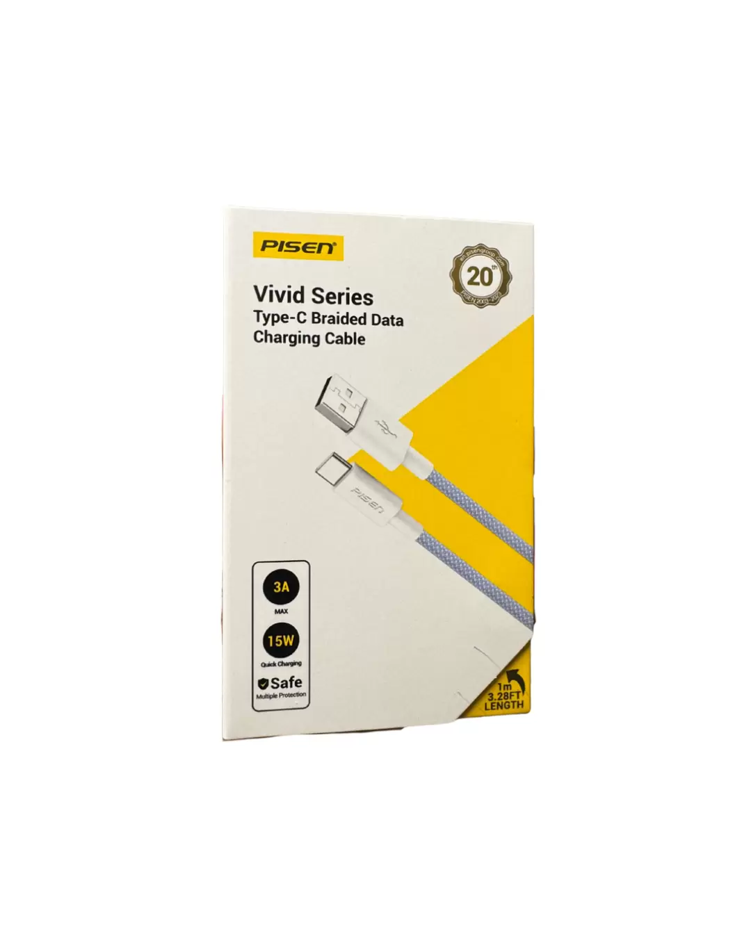 Cable Pisen Vivid Series USB a USB-C Mallado 15W 1m Original