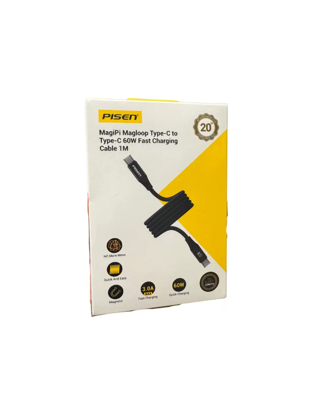 Cable Pisen MagiPi Magloop USB-C a USB-C 60W 1m Original