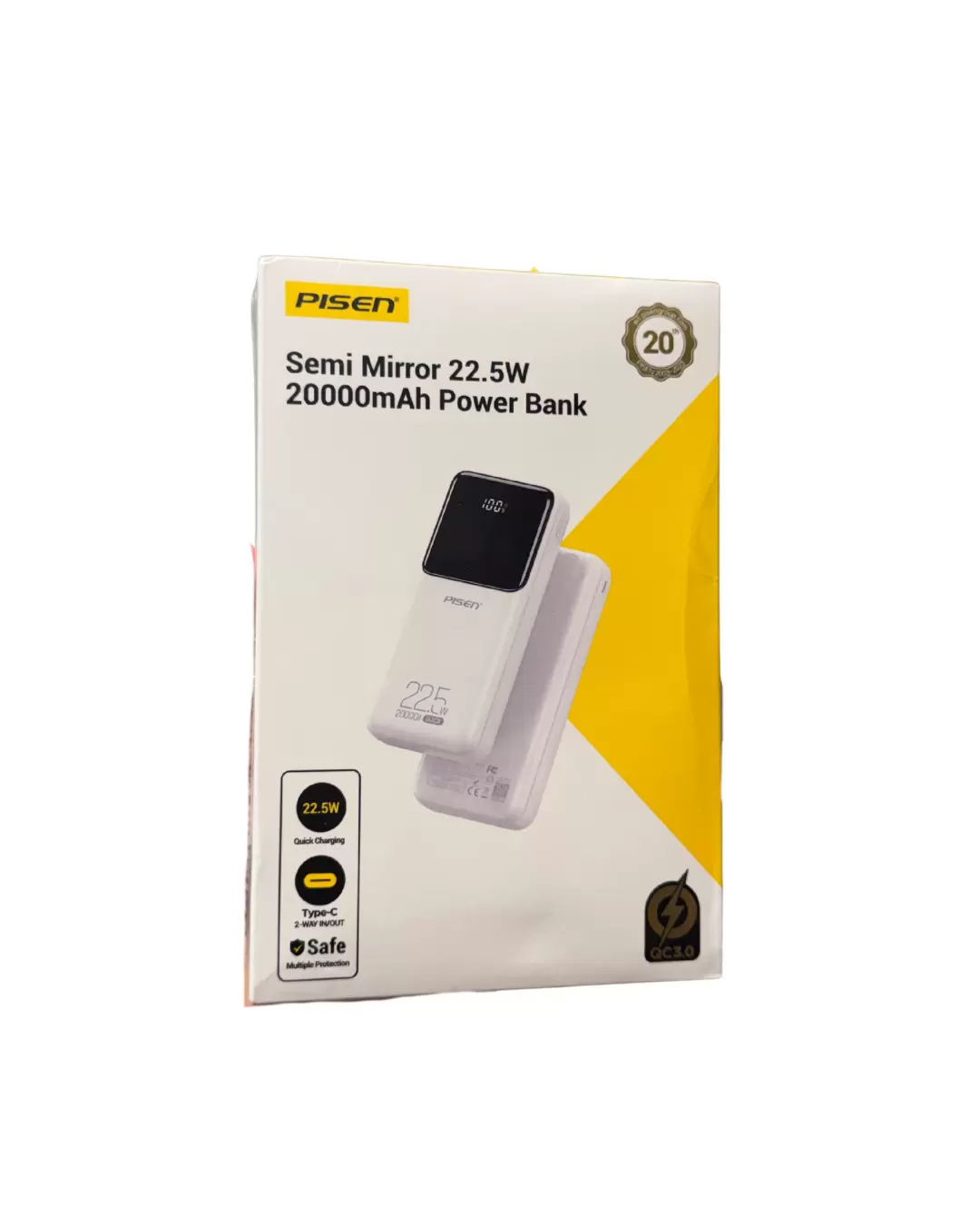 Power Bank Pisen Semi Mirror 22.5W 20000mAh Original